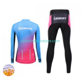 Femme Combinaison Cycliste Hiver + Collant sans Bretelles Leobaiky N001